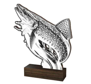 Dřevěná plaketa WF329 | Rybaření Výška cm: 17,5