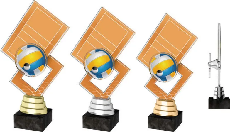 Akrylátová trofej ACTR0025 | Volejbal Výška cm: 21,5, Barva: stříbro