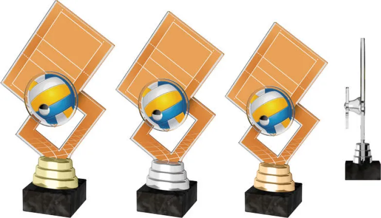 Akrylátová trofej ACTR0025 | Volejbal Výška cm: 21,5, Barva: stříbro