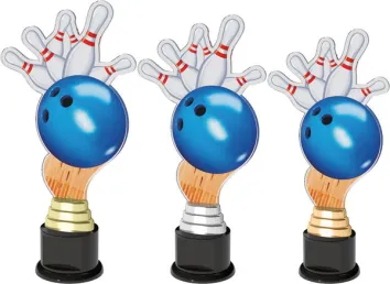 Akrylátová trofej ACTK0003 | Bowling Výška cm: 32, Barva: stříbro