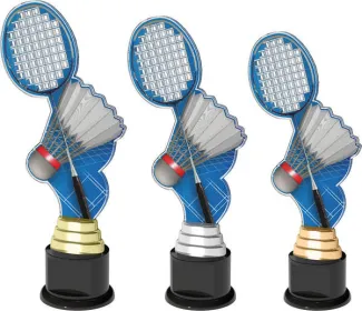 Akrylátová trofej ACTC0002 | Badminton Výška cm: 30, Barva: stříbro