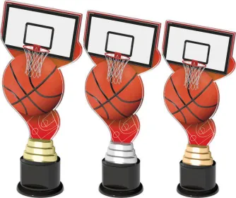 Akrylátová trofej ACTC0003 | Basketball Výška cm: 32, Barva: stříbro