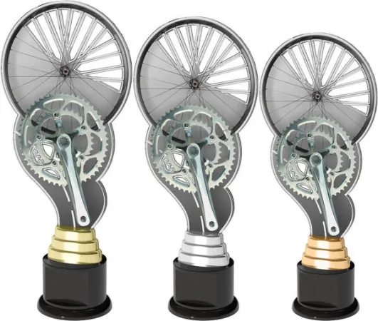 Akrylátová trofej ACTC0006 | Cyklistika Výška cm: 28, Barva: stříbro