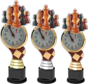 Akrylátová trofej ACTC0027 | Šachy Výška cm: 30, Barva: stříbro