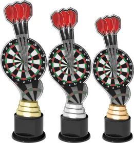 Akrylátová trofej ACTC0028 | Šipky Výška cm: 32, Barva: stříbro