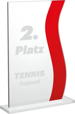 Skleněná trofej CR20168 Výška cm: 18,5 - červená