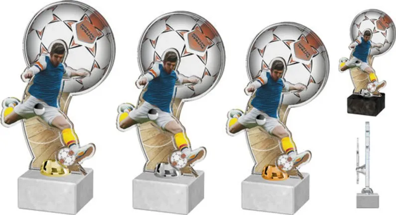 Akrylátová trofej ACTD001M2 | Futsal Výška cm: 23,5, Barva: bronz, Podstavec: černý