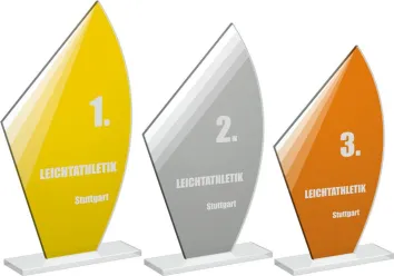 Skleněná trofej CR20187 Výška cm: 20,5 - stříbrná