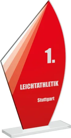 Skleněná trofej CR20188 Výška cm: 20,5 - zelená