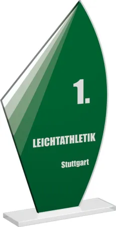 Skleněná trofej CR20188 Výška cm: 20,5 - zelená