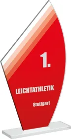 Skleněná trofej CR20192 Výška cm: 20,5 - zelená