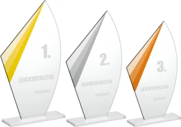 Skleněná trofej CR20195 Výška cm: 24,5 - zlatá