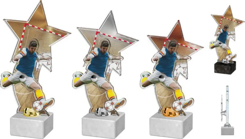 Akrylátová trofej ACTD003M2 | Futsal Výška cm: 28, Barva: bronz, Podstavec: bílý