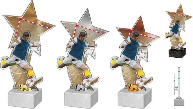 Akrylátová trofej ACTD003M2 | Futsal Výška cm: 28, Barva: bronz, Podstavec: bílý