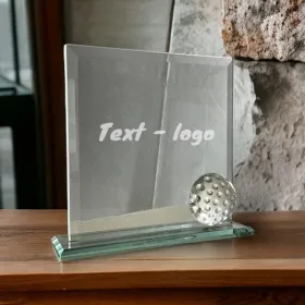 Skleněná trofej CRG202406 | Golf Výška cm: 15, Šířka cm: 15