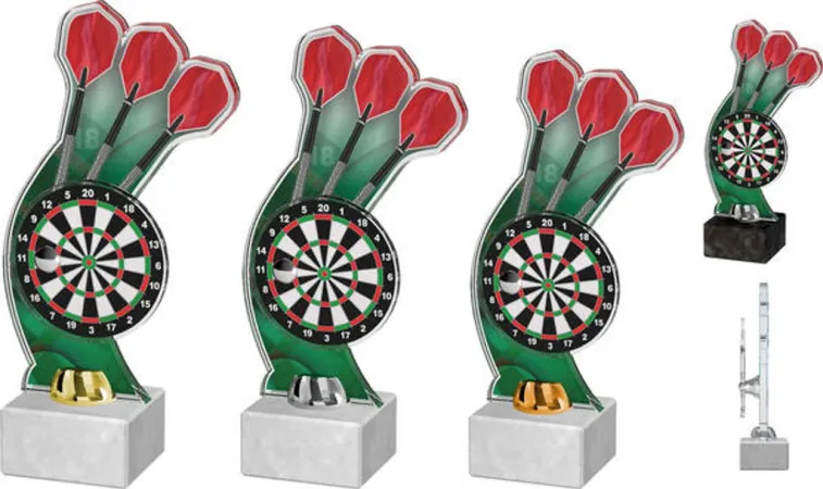 Akrylátová trofej ACTD007M1 | Šipky Výška cm: 28, Barva: bronz, Podstavec: bílý