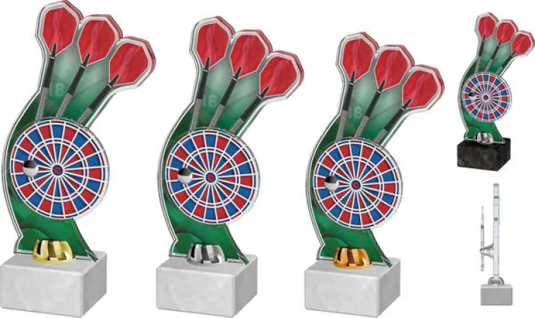 Akrylátová trofej ACTD007M2 | Šipky Výška cm: 25, Barva: bronz, Podstavec: černý