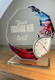 Skleněná trofej CR2024301M01 Výška cm: 17, STŘÍBRO