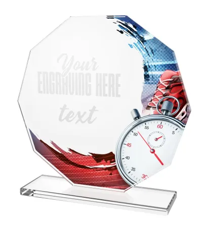 Skleněná trofej CR2024301M01 Výška cm: 17, STŘÍBRO