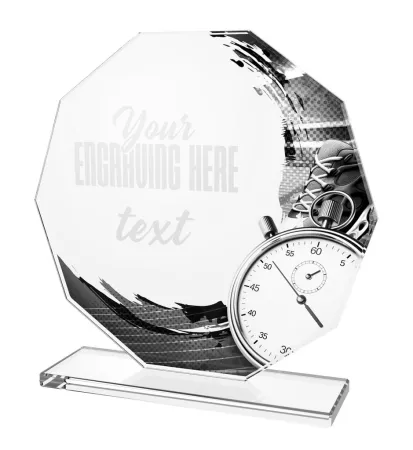 Skleněná trofej CR2024301M01 Výška cm: 17, STŘÍBRO