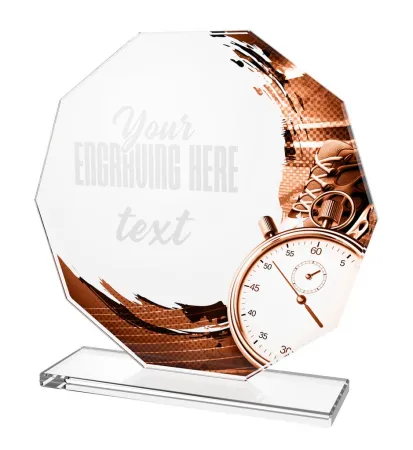 Skleněná trofej CR2024301M01 Výška cm: 17, STŘÍBRO