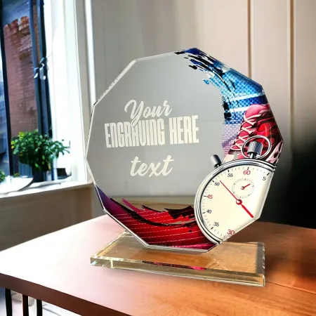 Skleněná trofej CR2024301M01 Výška cm: 17, STŘÍBRO