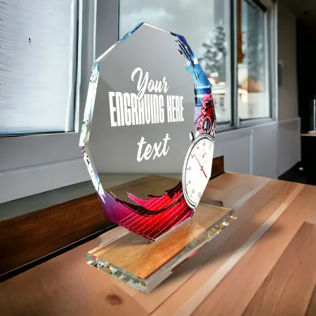 Skleněná trofej CR2024301M01 Výška cm: 17, STŘÍBRO