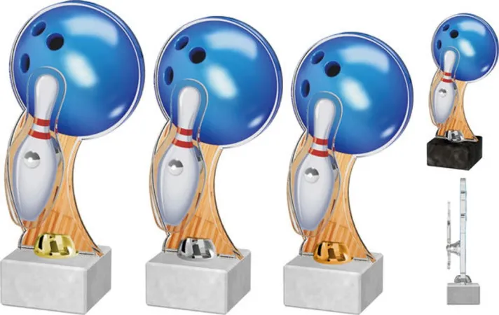 Akrylátová trofej ACTD0012M1 | Bowling Výška cm: 25, Barva: bronz, Podstavec: bílý