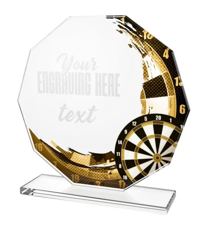 Skleněná trofej CR2024301M09 Výška cm: 19, ZLATO