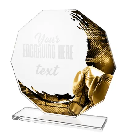 Skleněná trofej CR2024301M12 Výška cm: 19, STŘÍBRO