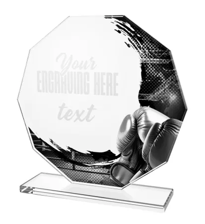 Skleněná trofej CR2024301M12 Výška cm: 19, STŘÍBRO