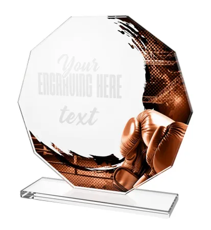 Skleněná trofej CR2024301M12 Výška cm: 19, STŘÍBRO