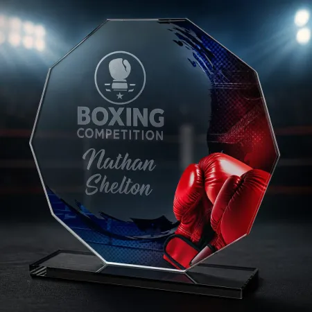 Skleněná trofej CR2024301M12 Výška cm: 19, STŘÍBRO