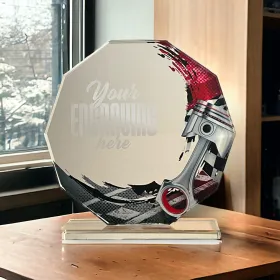 Skleněná trofej CR2024301M15 Výška cm: 15, ZLATO