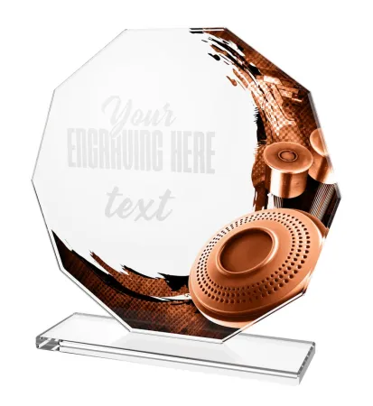 Skleněná trofej CR2024301M21 Výška cm: 19, BRONZ