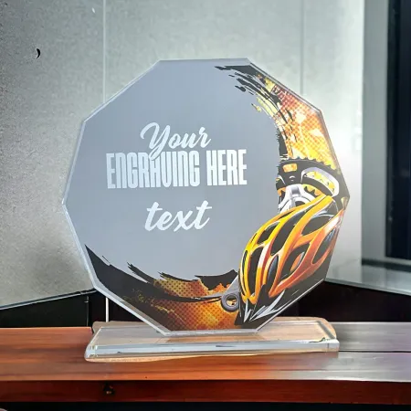 Skleněná trofej CR2024301M23 Výška cm: 17, STŘÍBRO