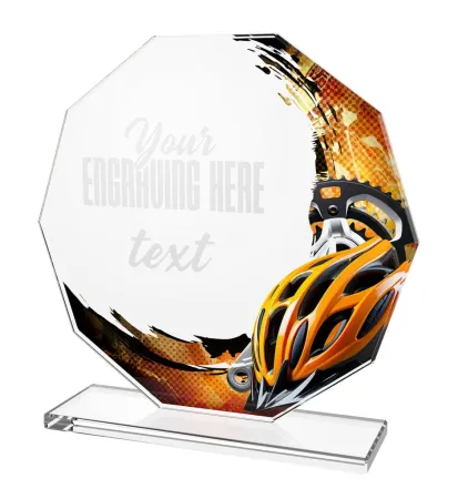 Skleněná trofej CR2024301M23 Výška cm: 17, STŘÍBRO