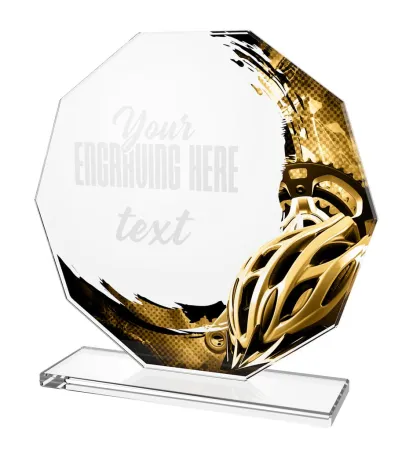 Skleněná trofej CR2024301M23 Výška cm: 17, STŘÍBRO