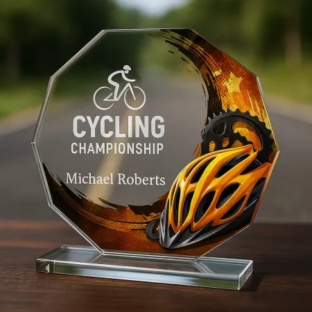 Skleněná trofej CR2024301M23 Výška cm: 17, STŘÍBRO