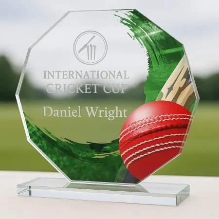 Skleněná trofej CR2024301M26 Výška cm: 15, PLNOBAREVNÁ