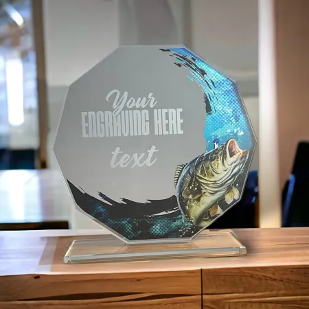 Skleněná trofej CR2024301M28 Výška cm: 19, STŘÍBRO