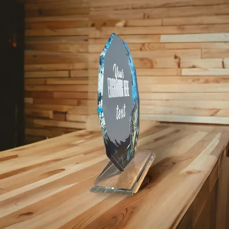 Skleněná trofej CR2024301M28 Výška cm: 19, STŘÍBRO