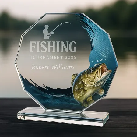 Skleněná trofej CR2024301M28 Výška cm: 19, STŘÍBRO