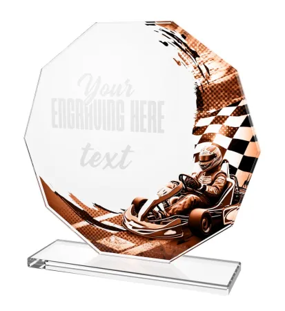 Skleněná trofej CR2024301M30 Výška cm: 17, BRONZ