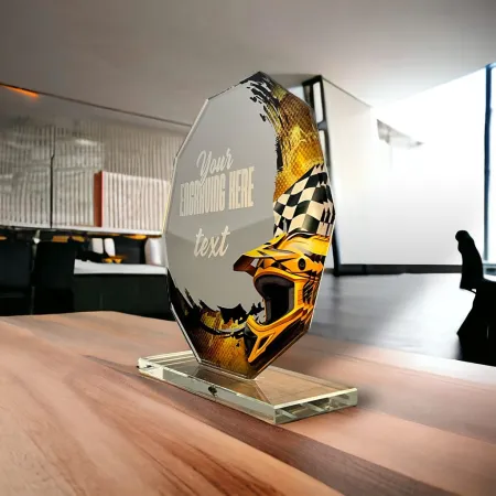 Skleněná trofej CR2024301M31 Výška cm: 15, BRONZ