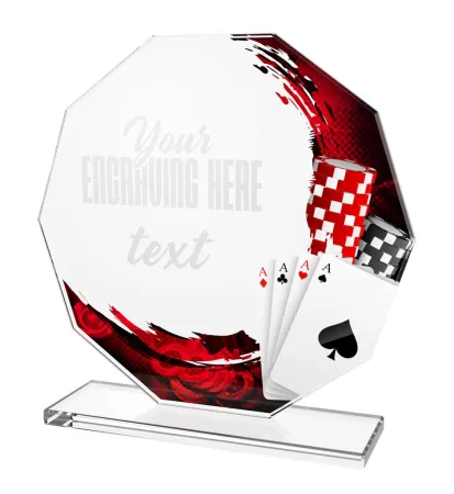 Skleněná trofej CR2024301M34 Výška cm: 19, STŘÍBRO