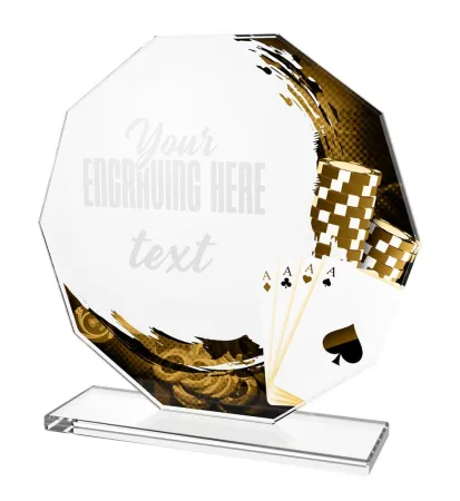 Skleněná trofej CR2024301M34 Výška cm: 19, STŘÍBRO