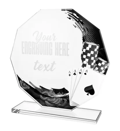 Skleněná trofej CR2024301M34 Výška cm: 19, STŘÍBRO