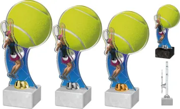 Akrylátová trofej ACTD0014M3 | Tenis Výška cm: 28, Barva: bronz, Podstavec: bílý