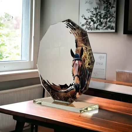 Skleněná trofej CR2024301M37 Výška cm: 17, BRONZ